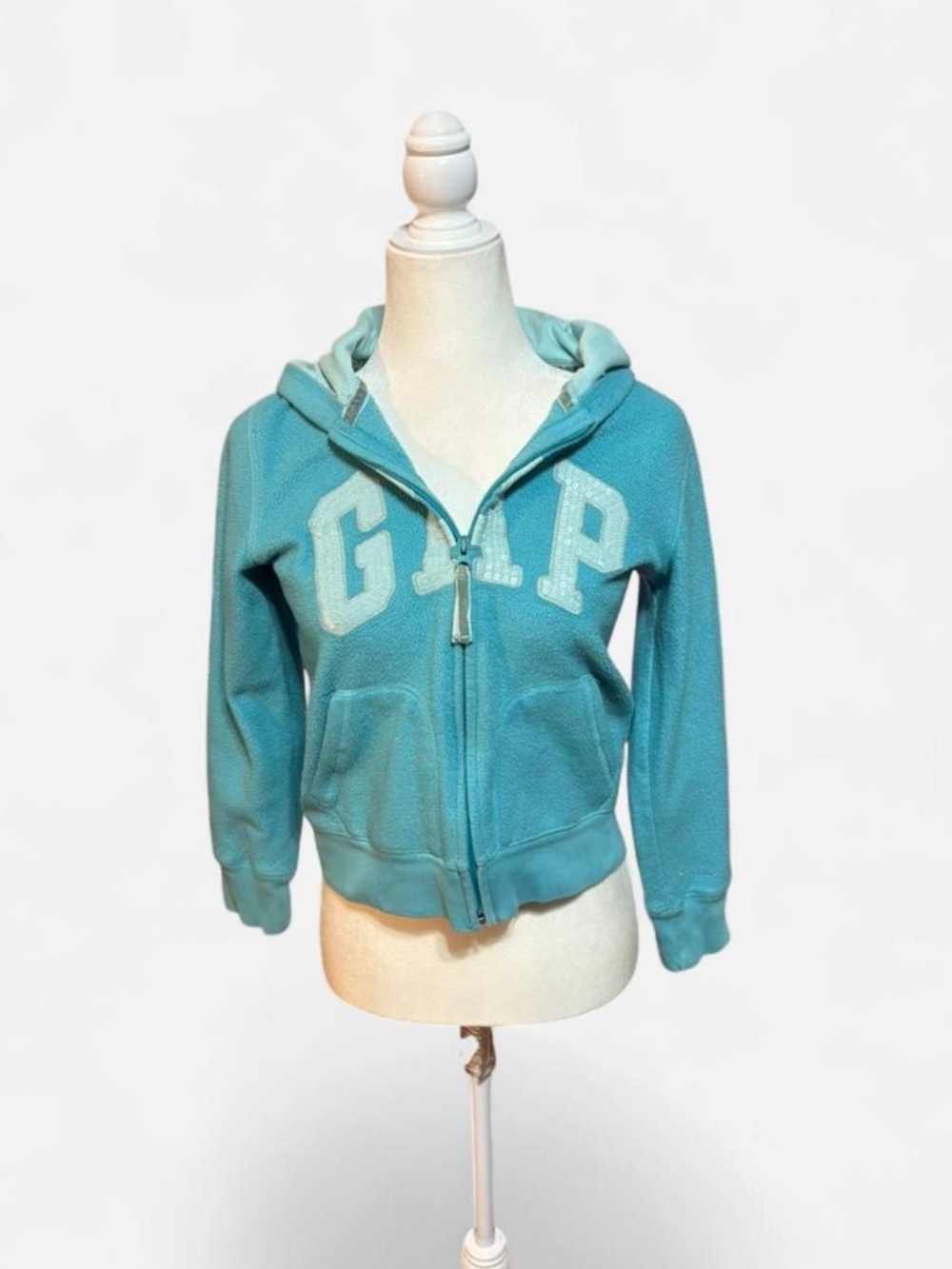 GAP Kids Teal Full-Zip Hooded Sweatshirt